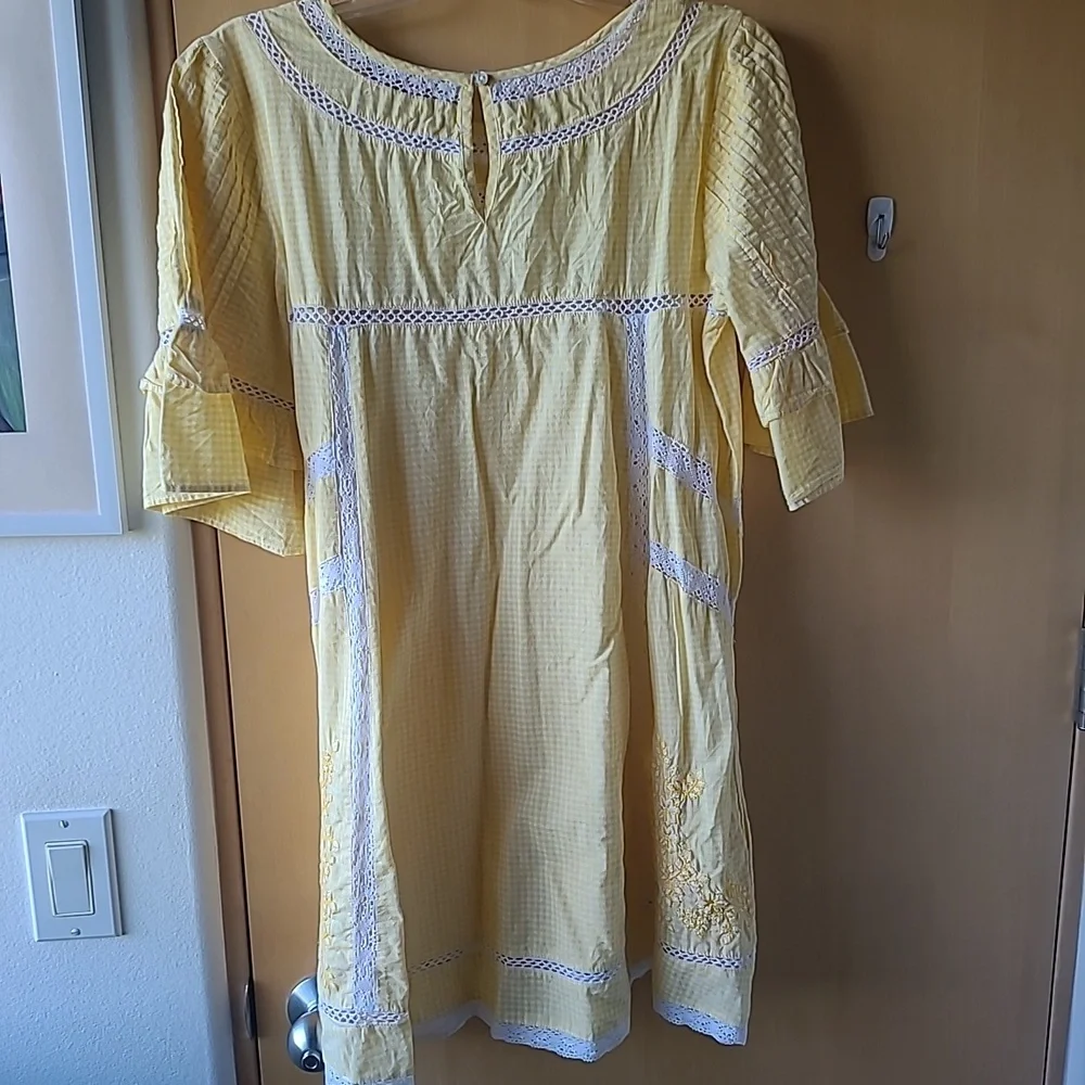 Free people crochet embroidered mini Bohemia dress - Picture 5 of 5